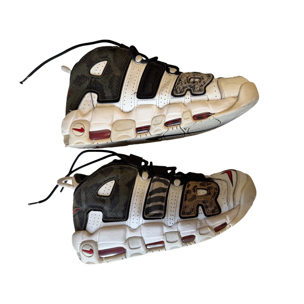 Nike Air More Uptempo 96 Animal Instinct Mens 8 White Snakeskin Leopard Sneakers